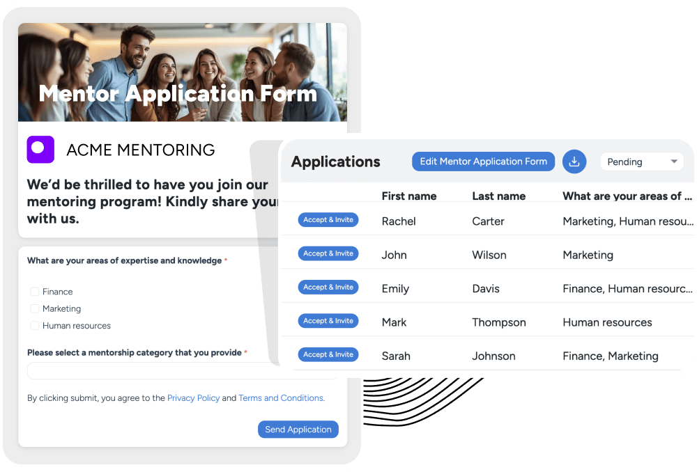 mentor mentee applications