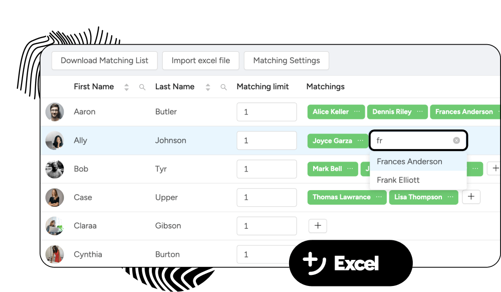 mentor mentee matching excel upload