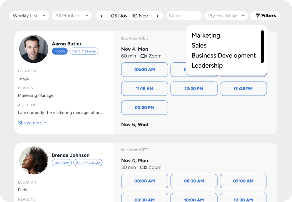 Mentoring Pool Model